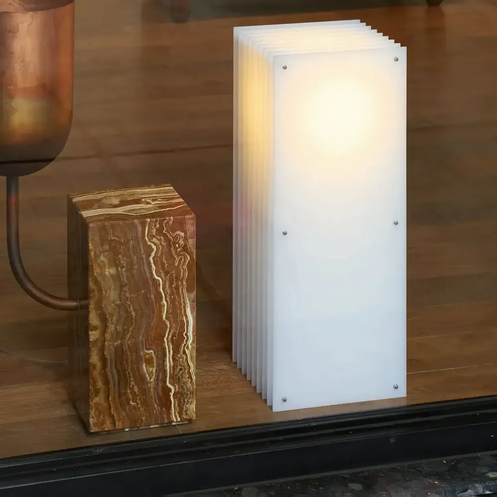 Desk lamps - LOP lamp big rectangle in milky acrylic - BANG