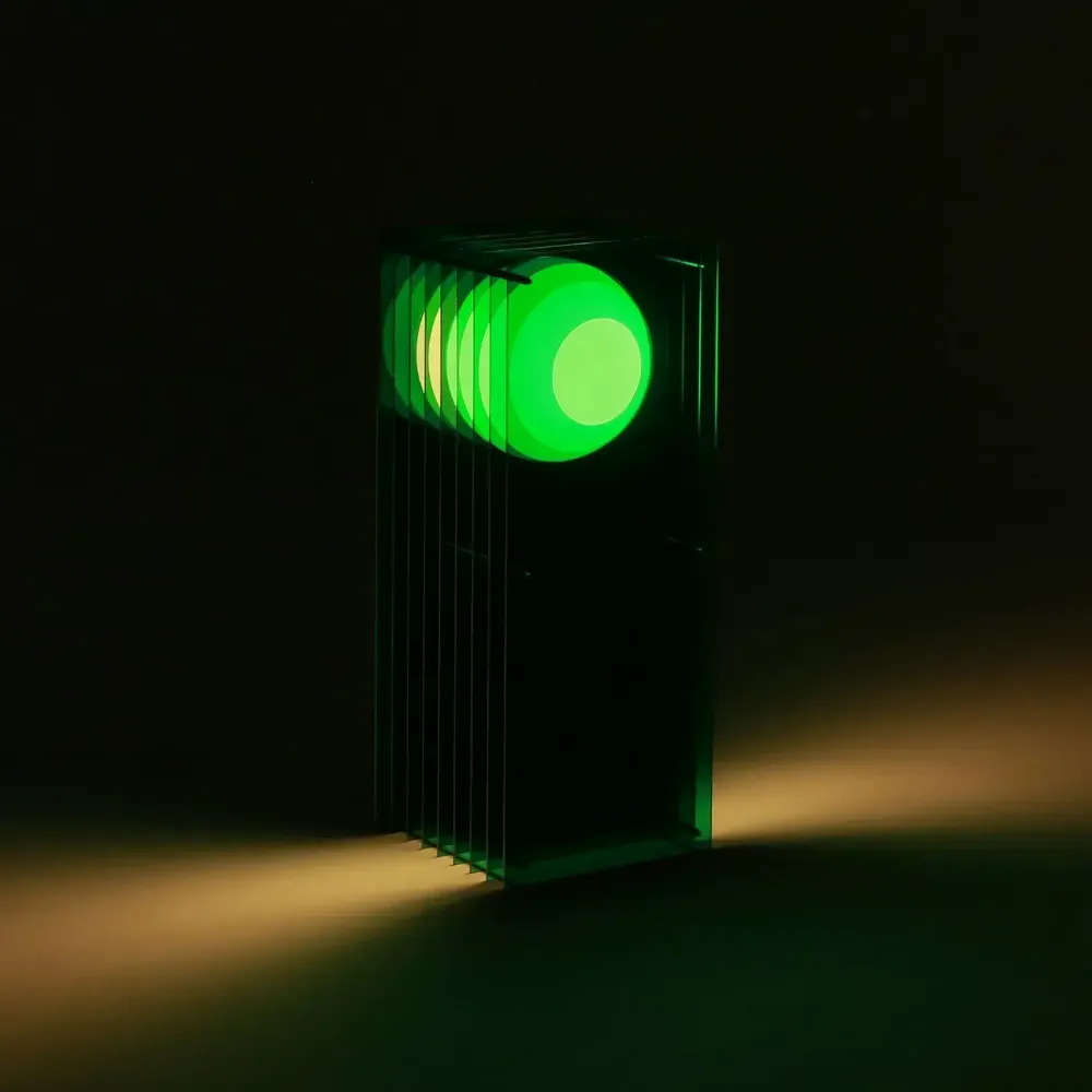 Lampes de bureau  - Lampe LOP grand rectangle en acrylique vert - BANG