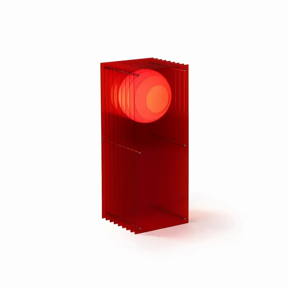 Desk lamps - LOP lamp big rectangle in red acrylic - BANG