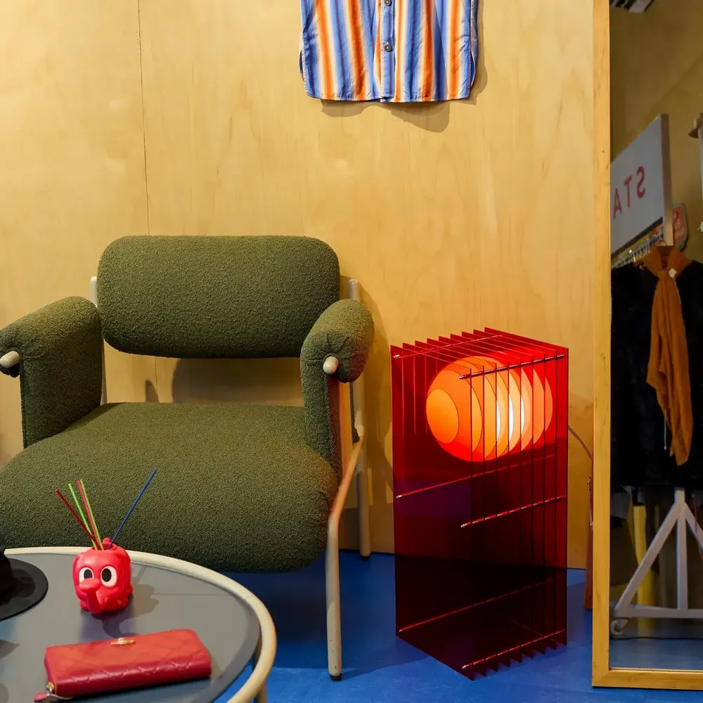 Desk lamps - LOP lamp big rectangle in red acrylic - BANG