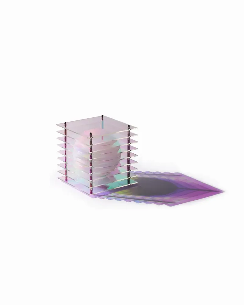 Lampes à poser - Lampe LOP petite carrée en acrylique onirique - BANG