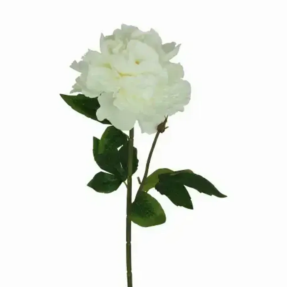 Floral decoration - Artificial peony stem – White - LIGNE DÉCO
