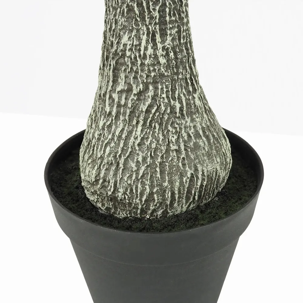 Floral decoration - Artificial yucca, real touch, black plastic pot - LIGNE DÉCO