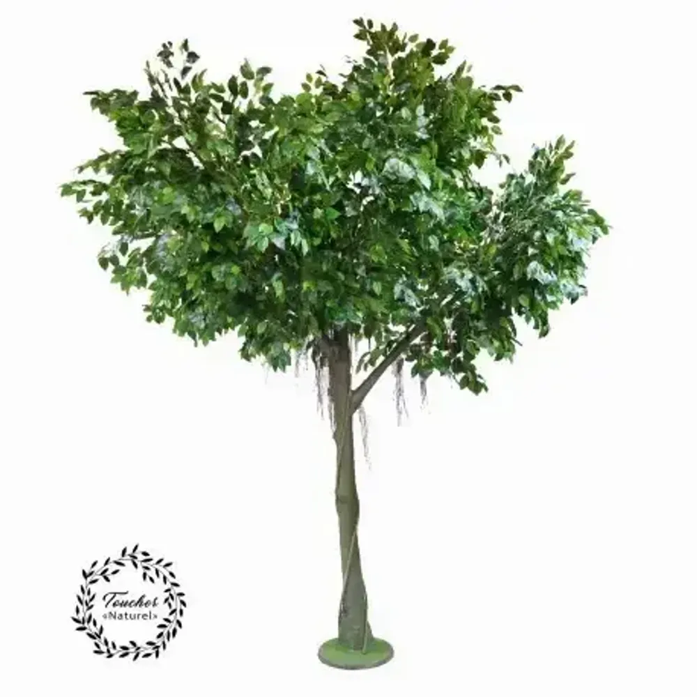 Floral decoration - Giant artificial ficus, 4 branches, “real touch” - LIGNE DÉCO