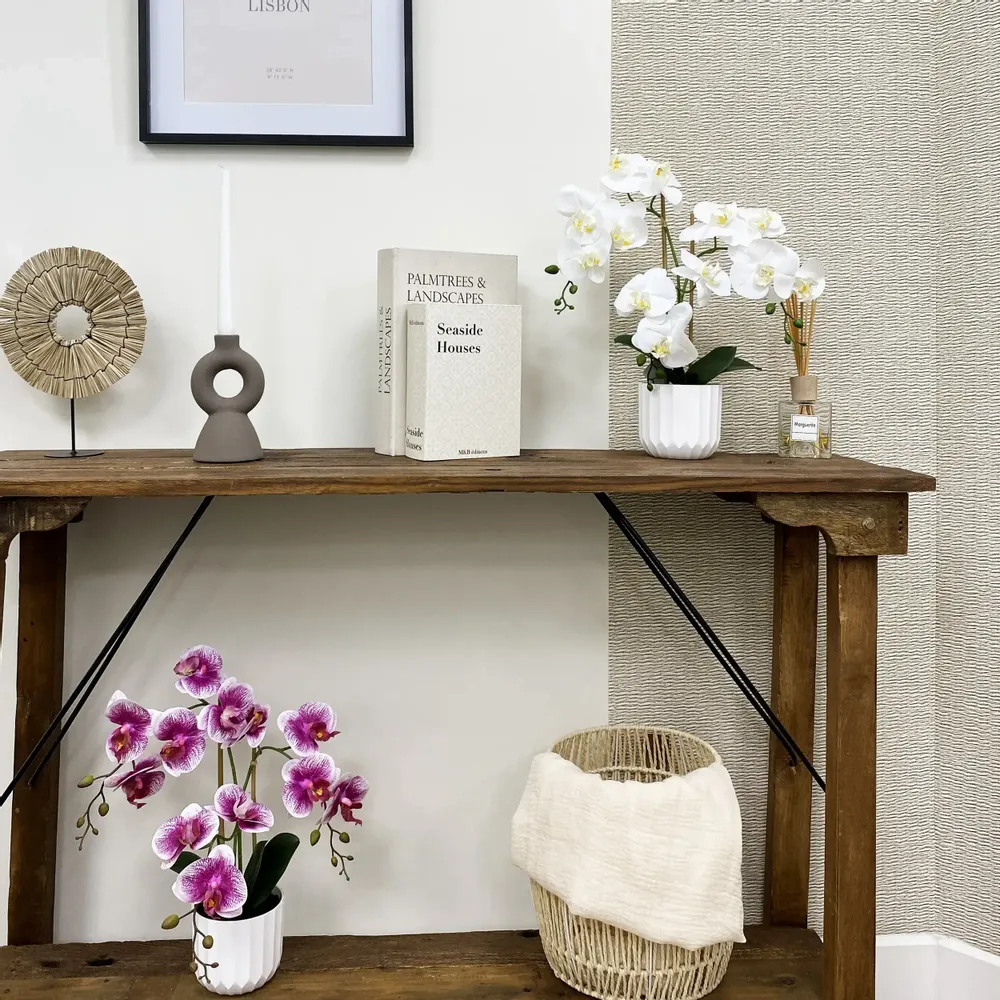 Floral decoration - “Real Touch” Orchid in White Pot - LIGNE DÉCO