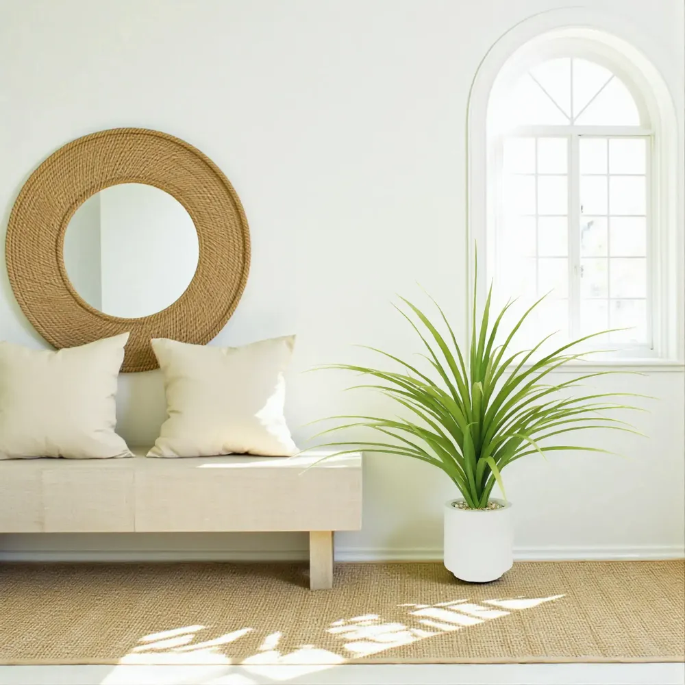 Floral decoration - Artificial Dracaena in White Pot - LIGNE DÉCO