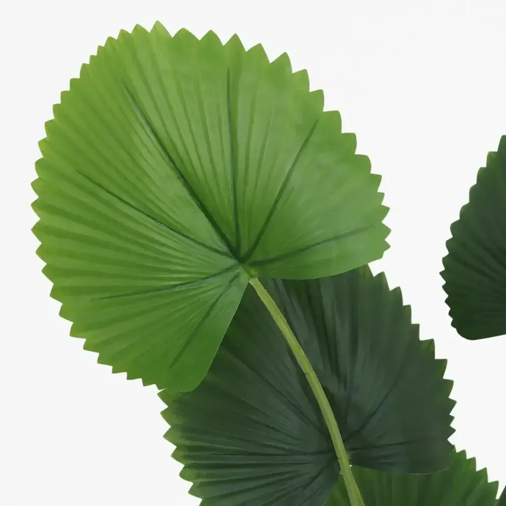 Floral decoration - Artificial palm, 10 leaves, plastic pot - LIGNE DÉCO