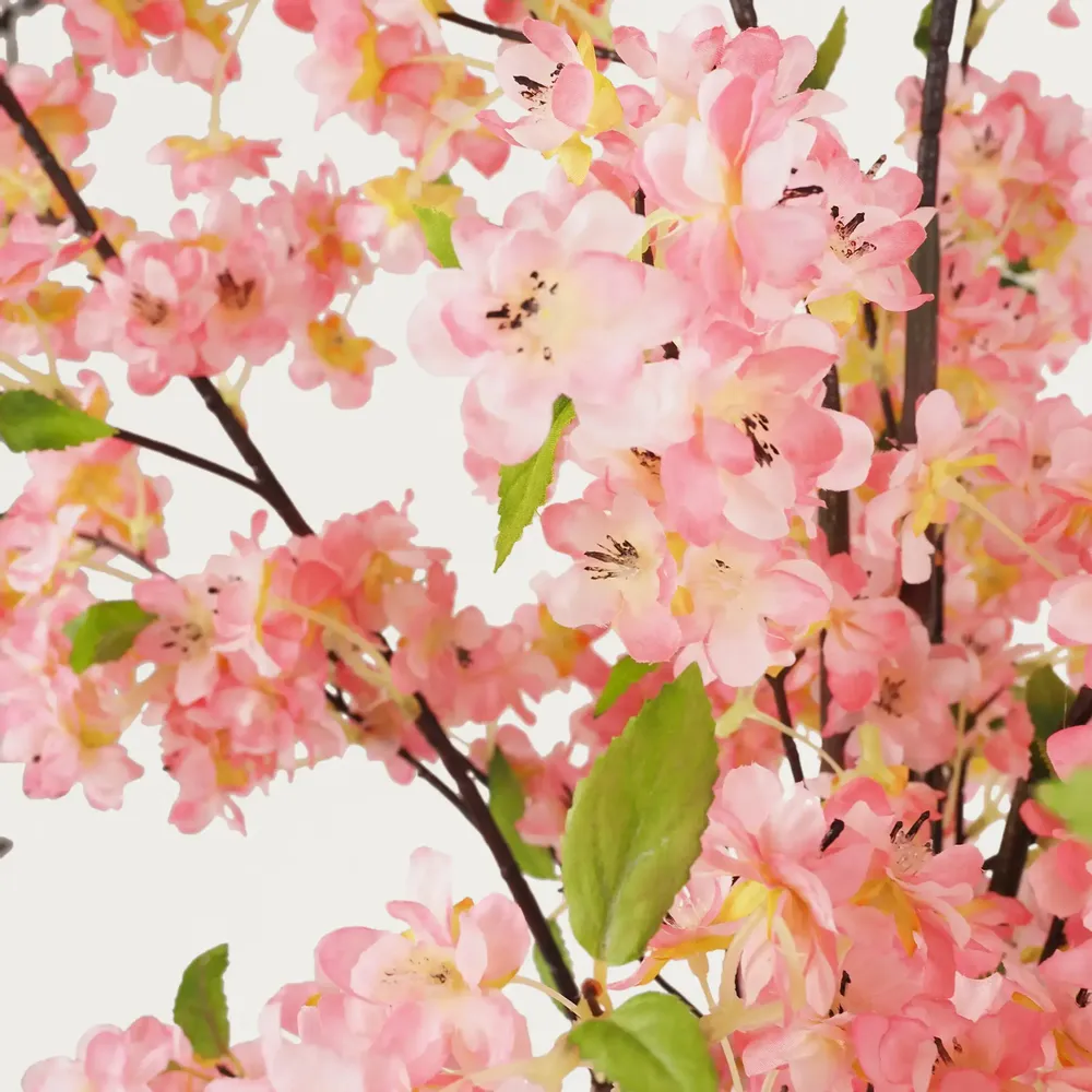 Décorations florales - Cerisier artificiel en pot plastique noir - Rose - LIGNE DÉCO