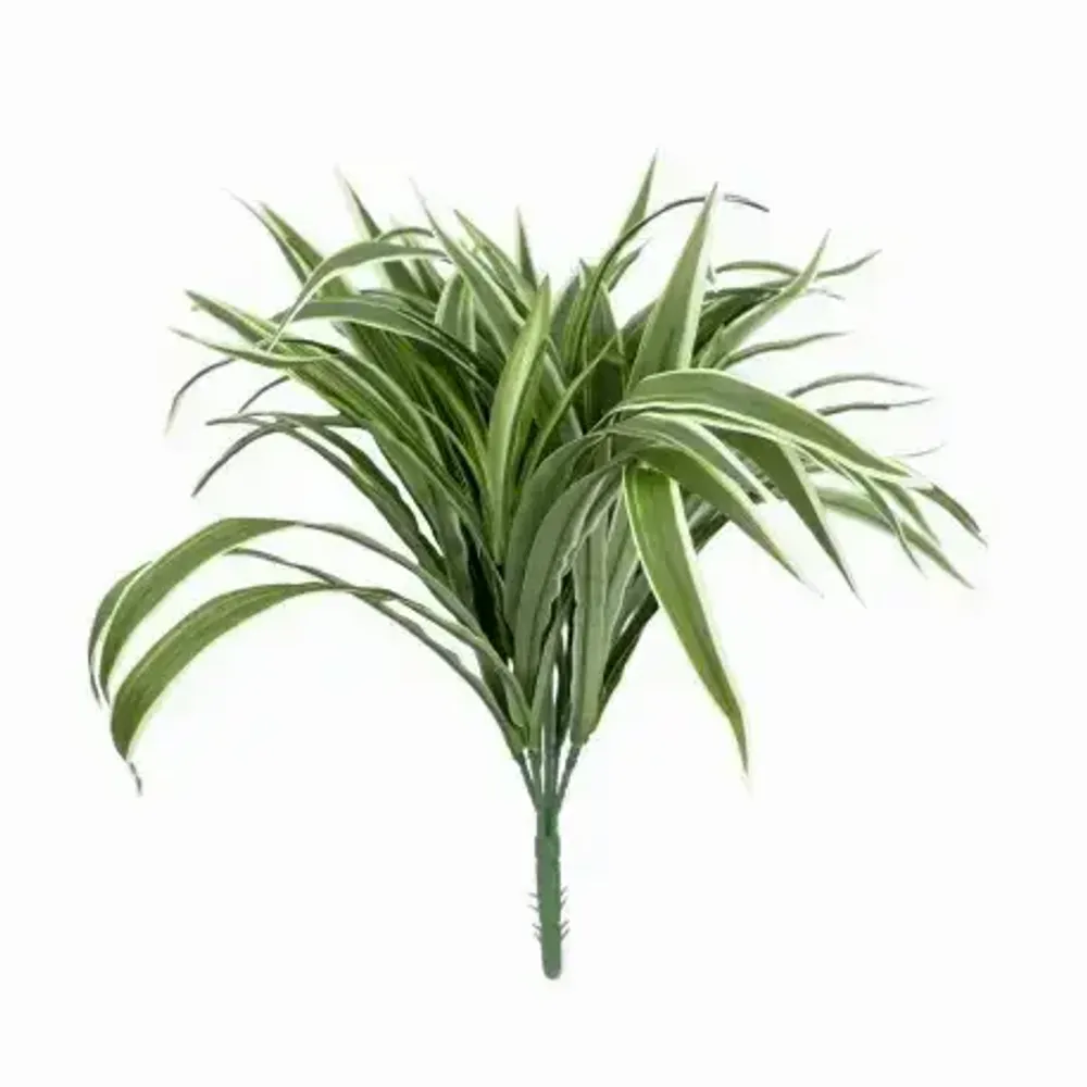 Floral decoration - Artificial chlorophytum pick – Green and white - LIGNE DÉCO