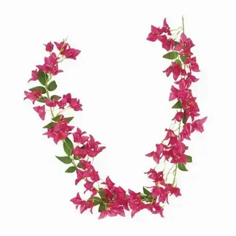 Floral decoration - Artificial bougainvillea garland – 114 flowers – Pink - LIGNE DÉCO