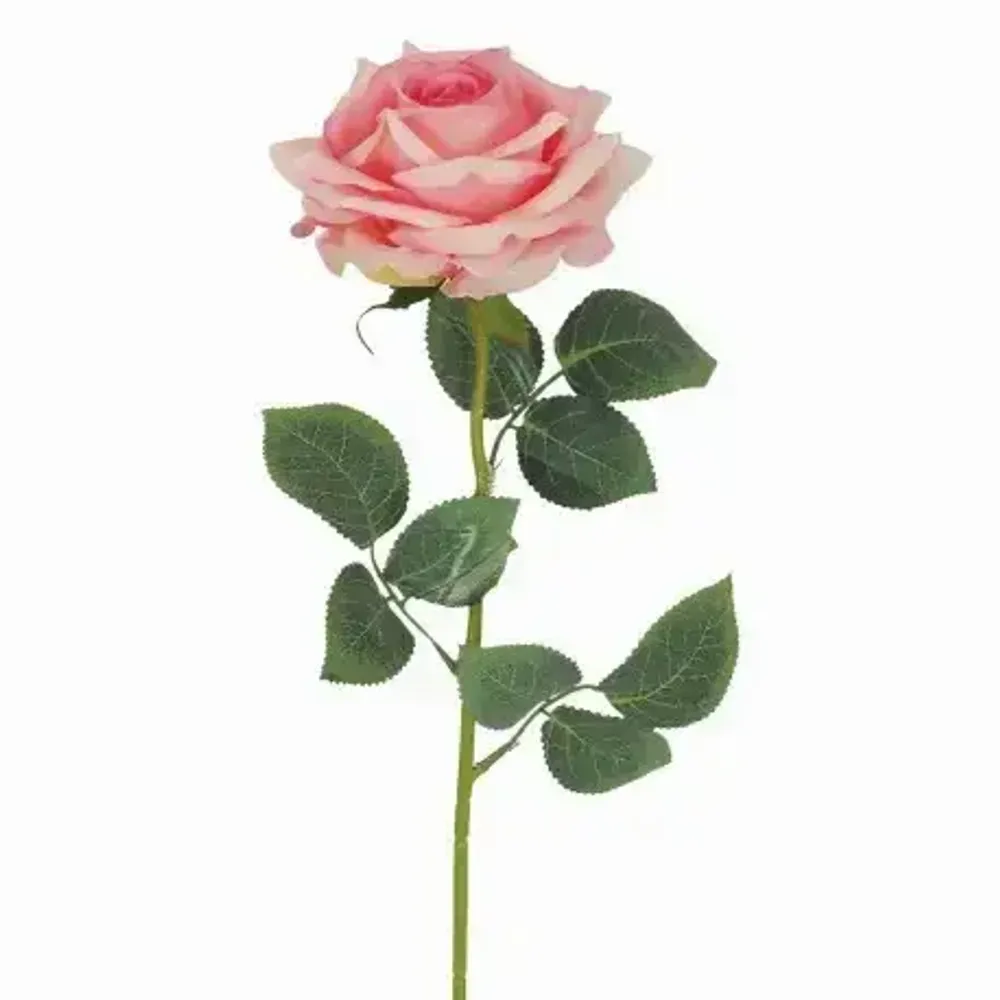 Floral decoration - Artificial rose stem – Pink - LIGNE DÉCO