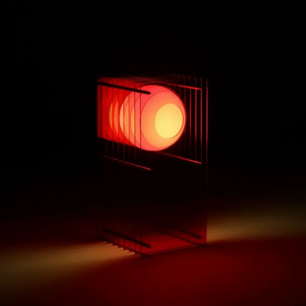 Lampes de bureau  - Lampe LOP petit rectangle en acrylique rouge - BANG