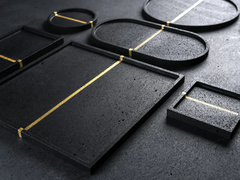 Trays - Trays - Lava gold - BLANC CARRARE