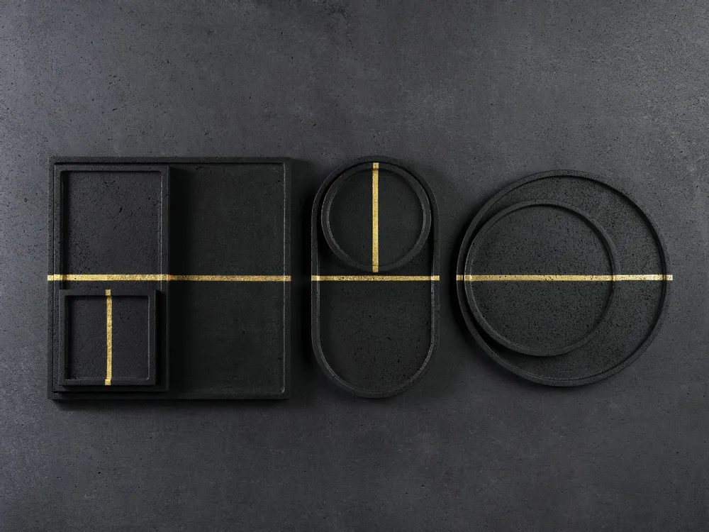 Trays - Trays - Lava gold - BLANC CARRARE