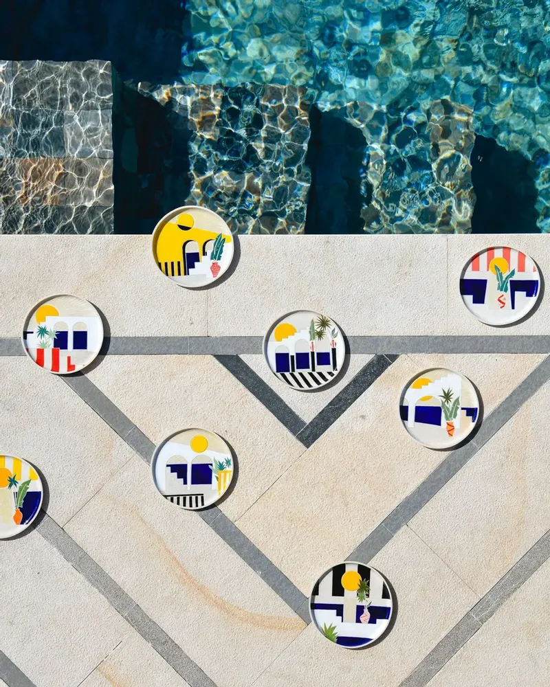 Ceramic - Living on Vacation Collection Wall Plates - CAROLINE CUTAIA