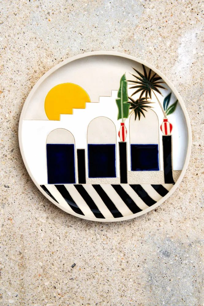 Ceramic - Living on Vacation Collection Wall Plates - CAROLINE CUTAIA