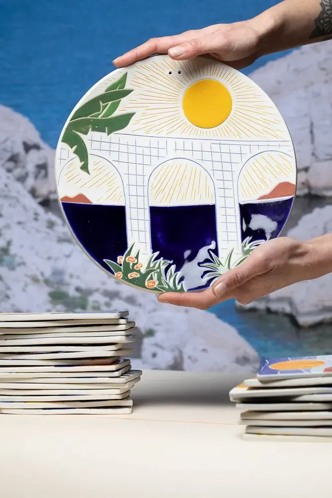 Ceramic - Living on Vacation Collection Wall Plates - CAROLINE CUTAIA