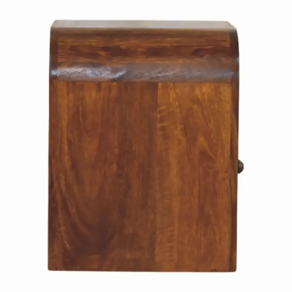 Night tables - Solid Wood Darcy Chestnut Nightstand, 1 Drawer and Open Shelf, Dark Brown - ARTISAN FURNITURE