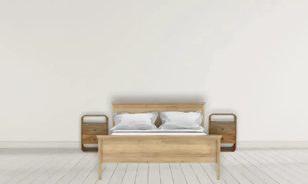 Night tables - Artisan Furniture Solid Wood London Nightstand, 2 Drawers and 2 Open Slots, Beige - ARTISAN FURNITURE