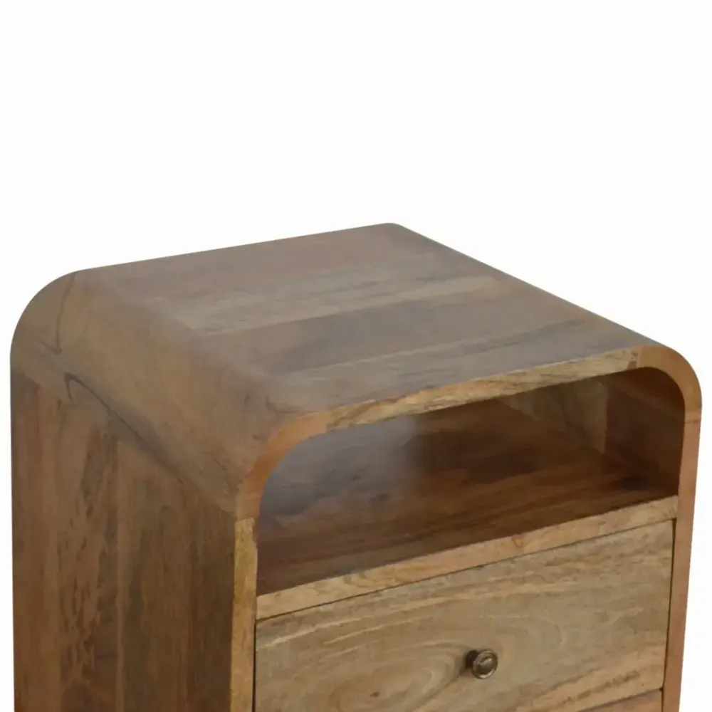 Night tables - Artisan Furniture Solid Wood London Nightstand, 2 Drawers and 2 Open Slots, Beige - ARTISAN FURNITURE