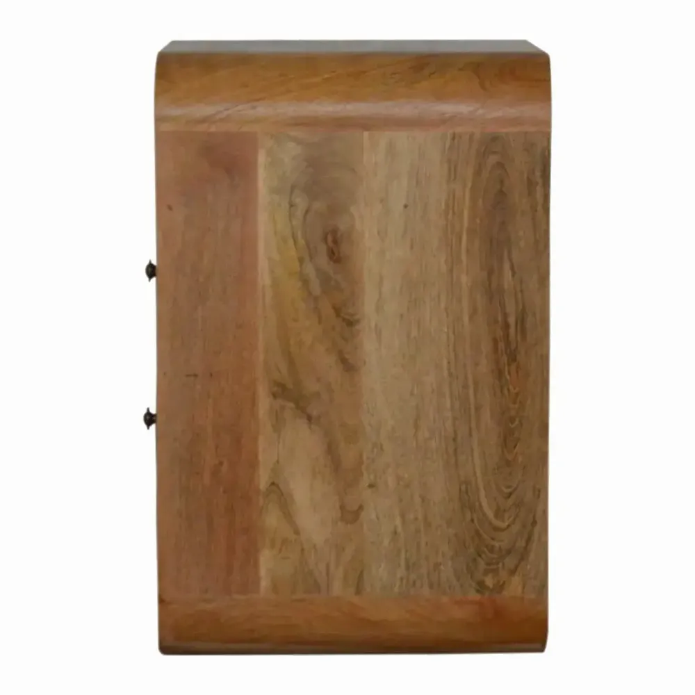 Night tables - Artisan Furniture Solid Wood London Nightstand, 2 Drawers and 2 Open Slots, Beige - ARTISAN FURNITURE