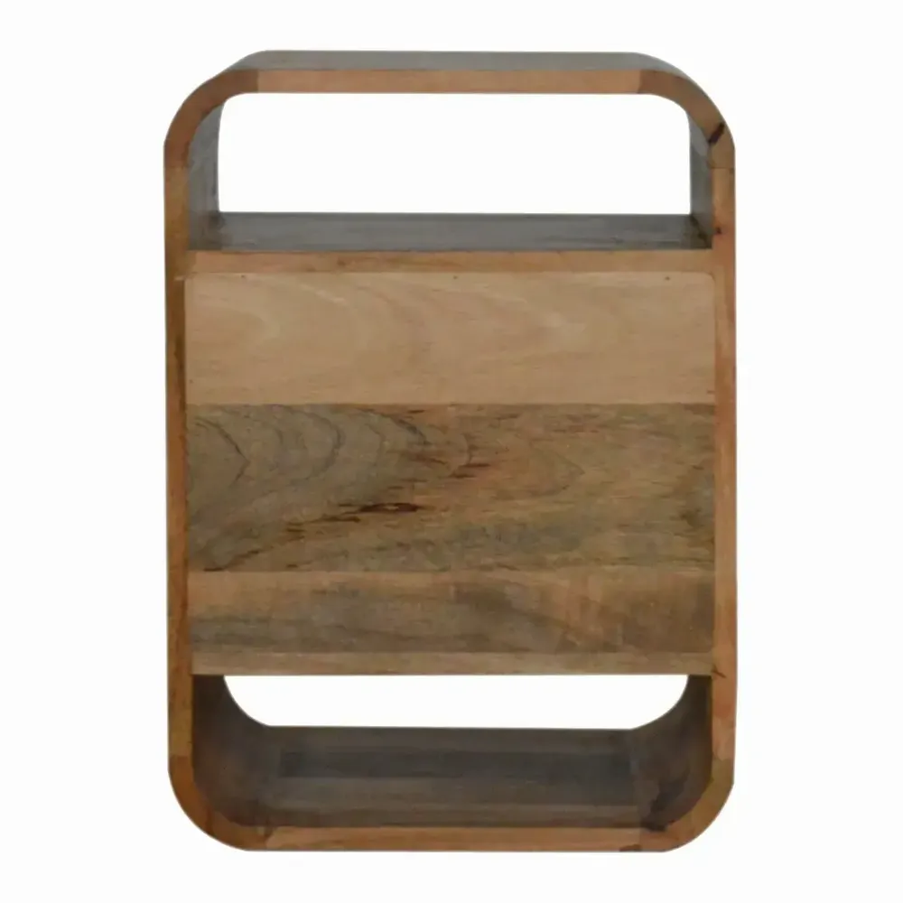 Night tables - Artisan Furniture Solid Wood London Nightstand, 2 Drawers and 2 Open Slots, Beige - ARTISAN FURNITURE