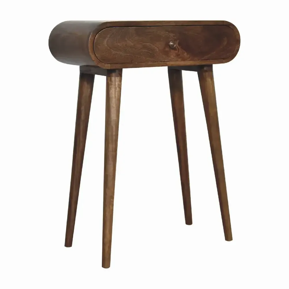 Consoles - Console Mini Grey London en Bois Massif Artisan Furniture, 1 Tiroir, Brun Foncé - ARTISAN FURNITURE