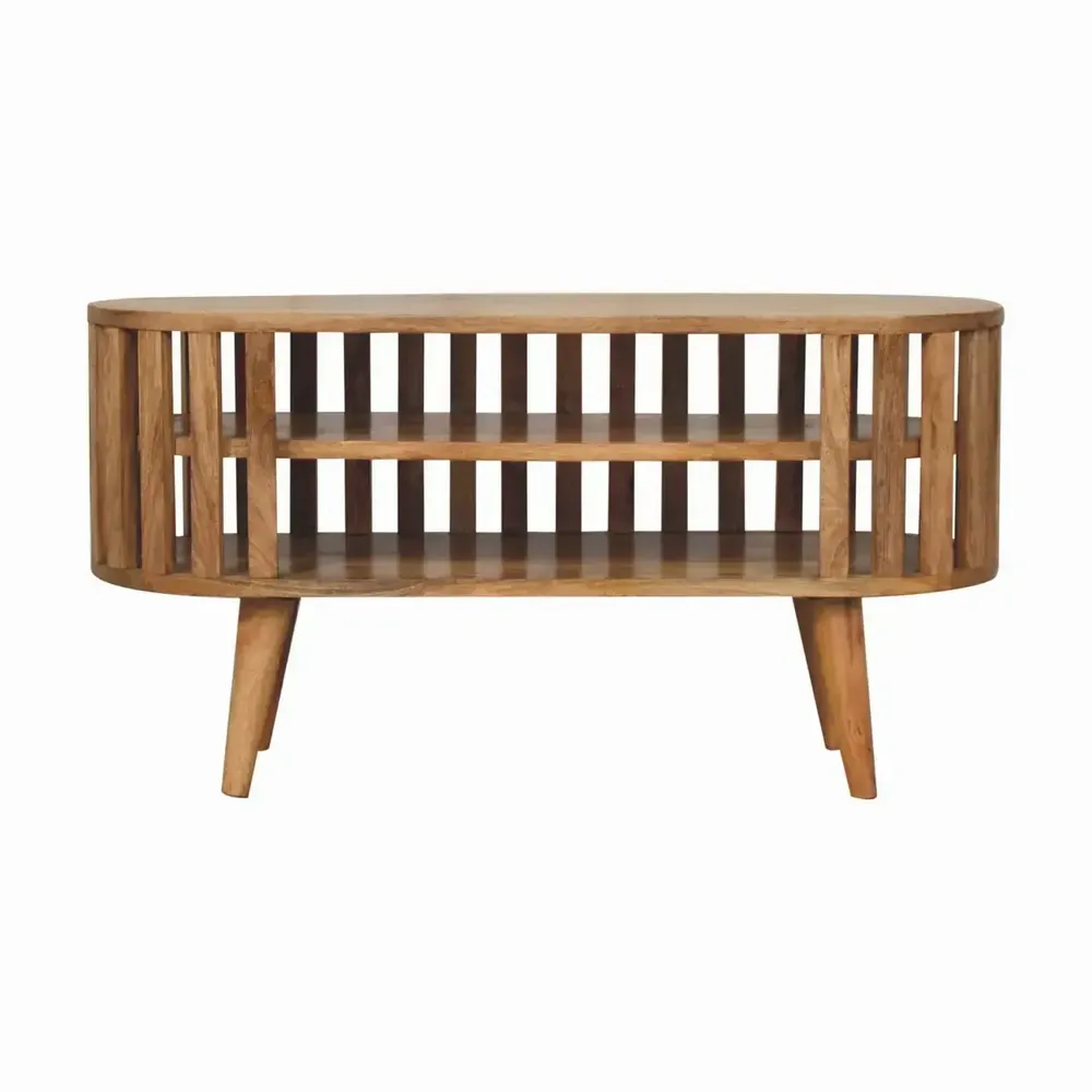 TV stands - Artisan Furniture Solid Wood Mini Ariella Media Unit, 2 Open Shelves, Beige - ARTISAN FURNITURE