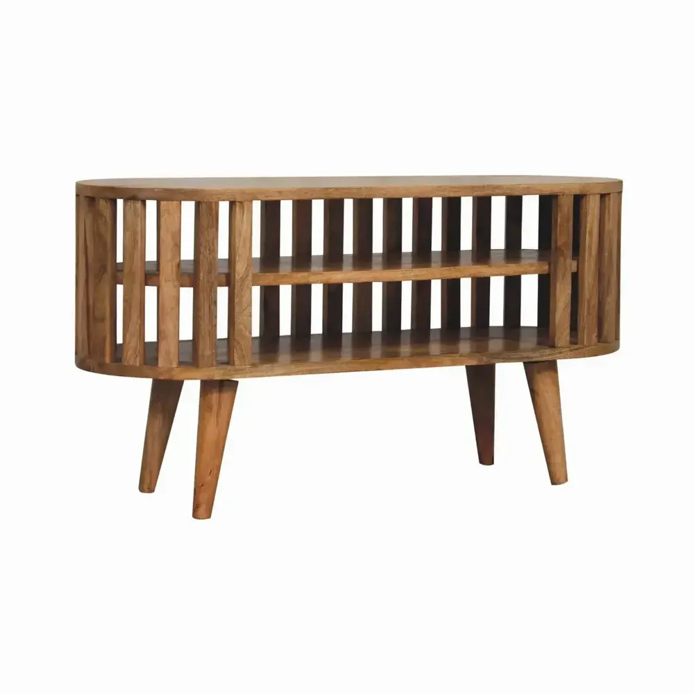 TV stands - Artisan Furniture Solid Wood Mini Ariella Media Unit, 2 Open Shelves, Beige - ARTISAN FURNITURE