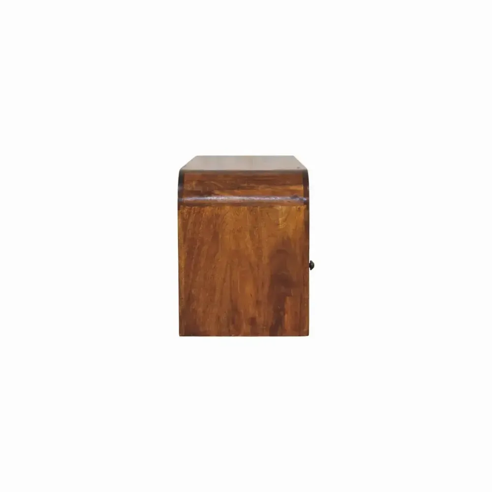 Meubles TV - Meuble TV Darcy Chestnut en Bois Massif Artisan Furniture, 3 Tiroirs et Niche Ouverte, Brun Foncé - ARTISAN FURNITURE