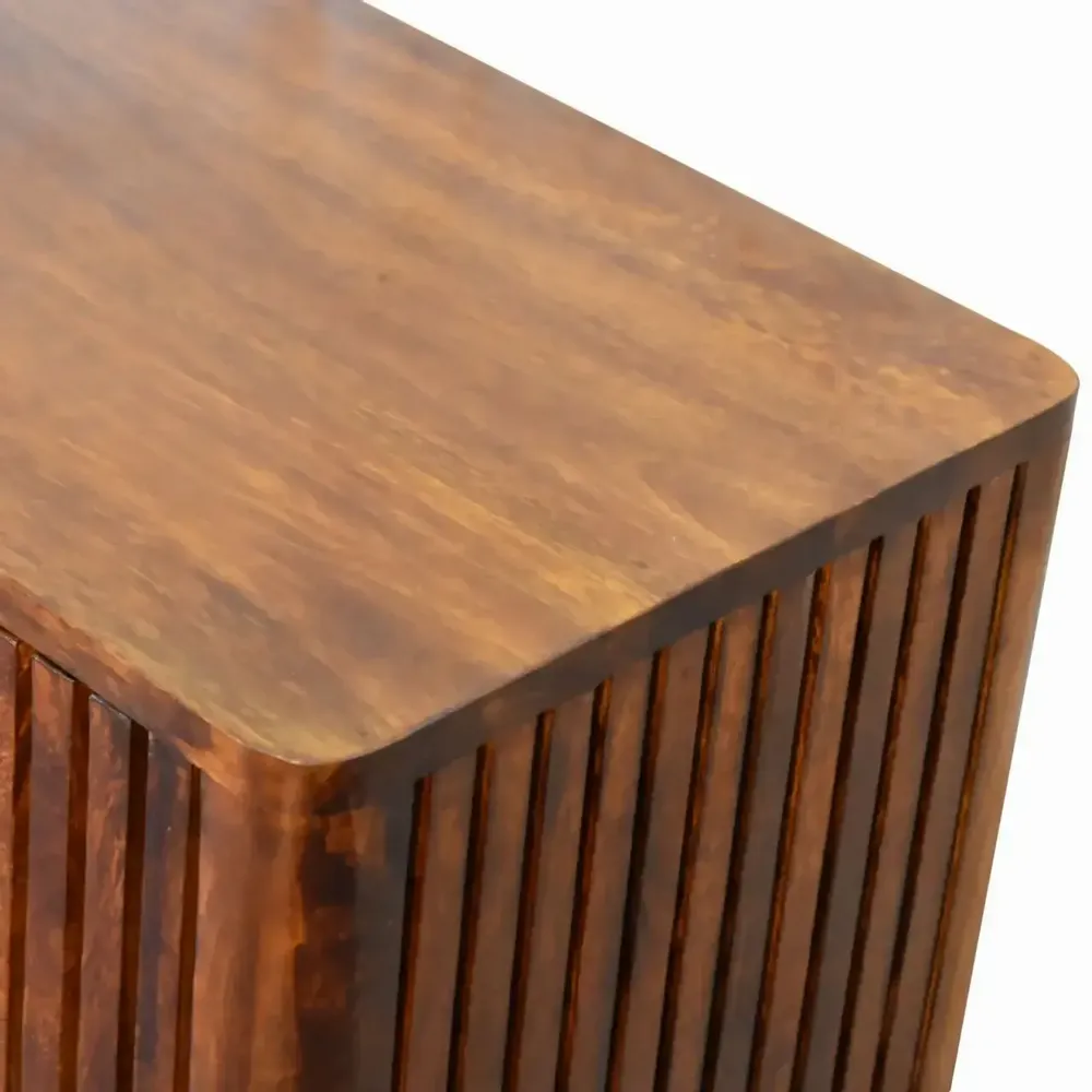 Sideboards - Artisan Furniture Solid Wood Reeve Cabinet, 2 Doors and 2 Shelves, Dark Brown - ARTISAN FURNITURE