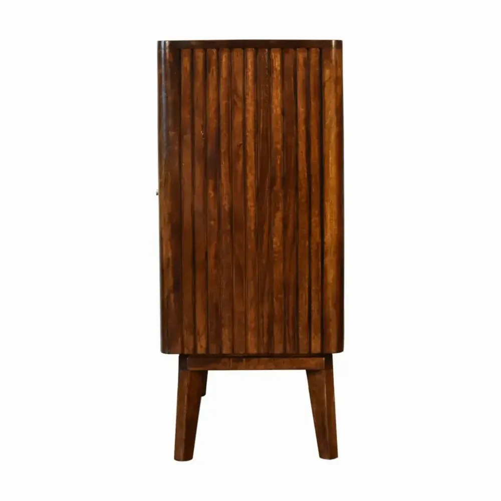 Sideboards - Artisan Furniture Solid Wood Reeve Cabinet, 2 Doors and 2 Shelves, Dark Brown - ARTISAN FURNITURE