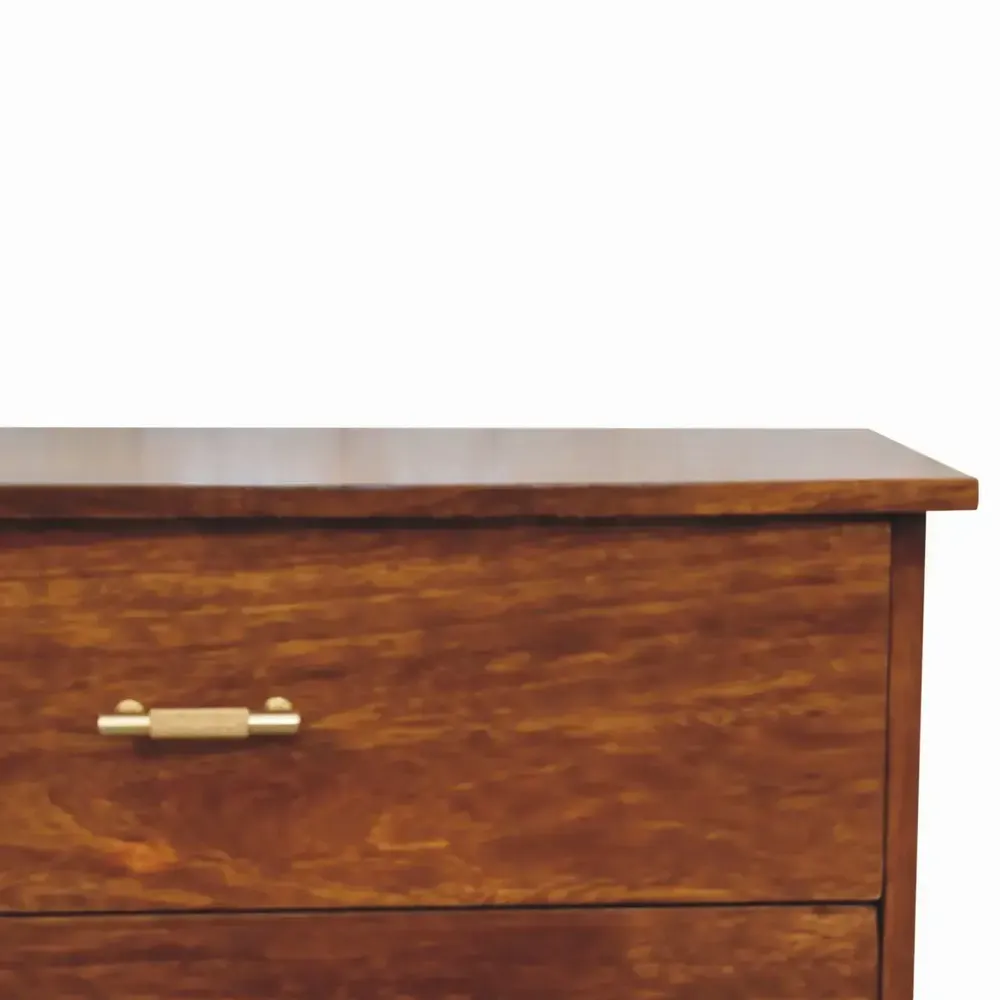 Chests of drawers - Artisan Furniture Solid Wood Agra Chest of Drawers, 3 Drawers, Dark Brown - ARTISAN FURNITURE