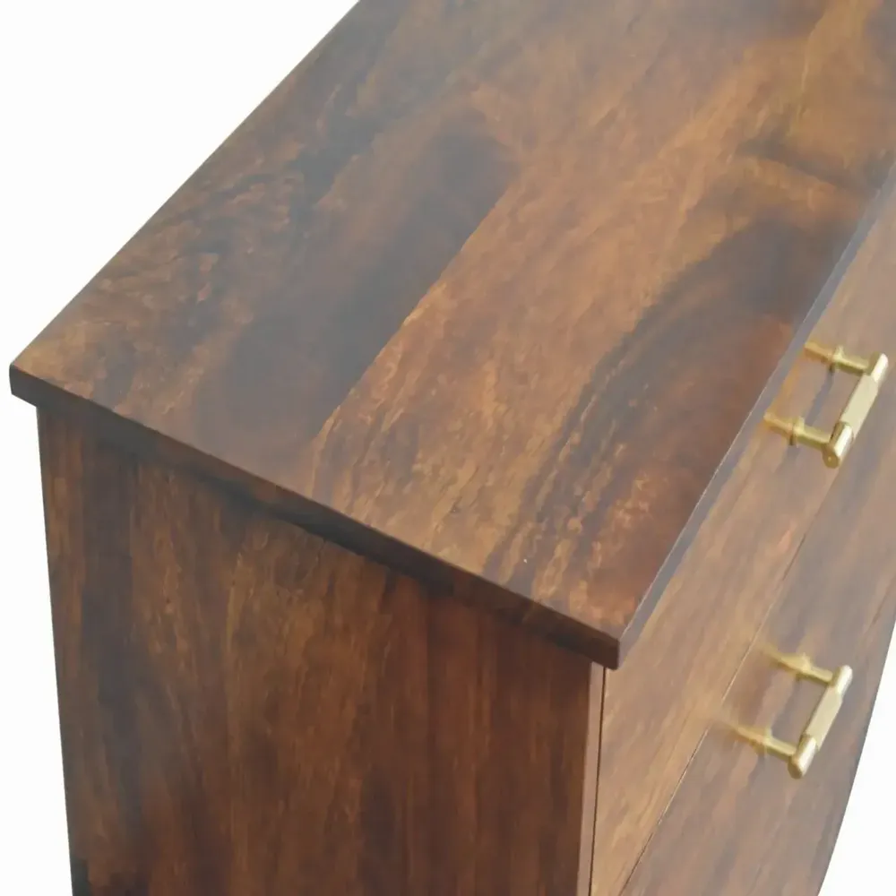 Chests of drawers - Artisan Furniture Solid Wood Agra Chest of Drawers, 3 Drawers, Dark Brown - ARTISAN FURNITURE