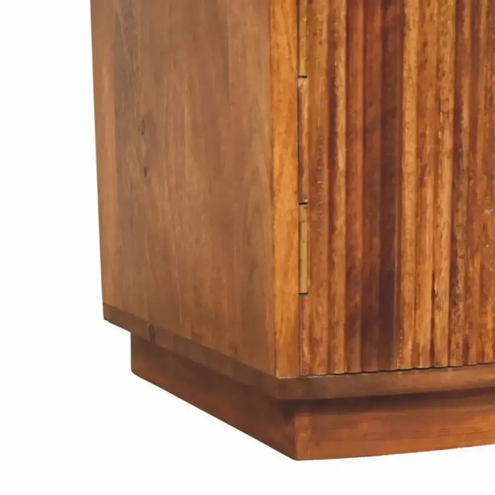 Console table - Artisan Furniture Solid Wood Lunar Chestnut Wall Mounted Console, 2 Drawers, Dark Brown - ARTISAN FURNITURE