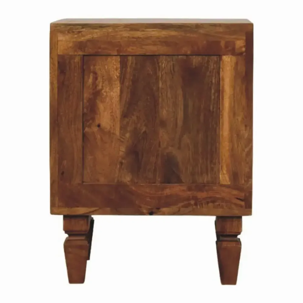Night tables - Artisan Furniture Solid Wood Louvre Nightstand Unit, 2 Drawers, Light Brown - ARTISAN FURNITURE