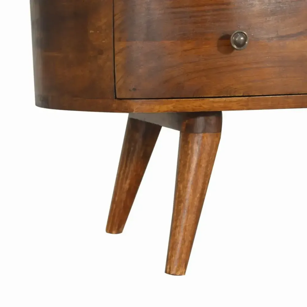 TV stands - Artisan Furniture Solid Wood Chestnut Wave Entertainment Unit, 4 Drawers and 2 Open Shelves, Dark Brown - ARTISAN FURNITURE