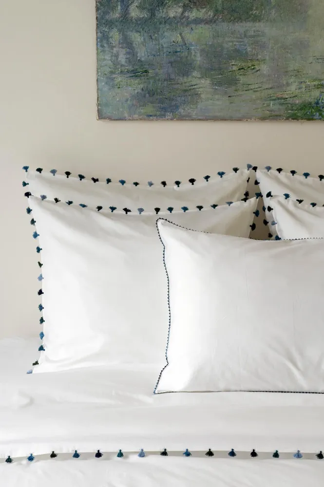 Bed linens - White cotton bed linen with tassels - MIA ZIA