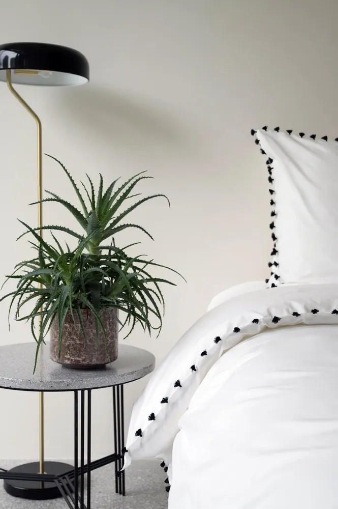 Bed linens - White cotton bed linen with tassels - MIA ZIA