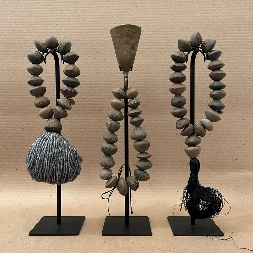 Ceramic - Prayer Bead Sculpture in Ceramic and wool - STUDIO JULIA ATLAS