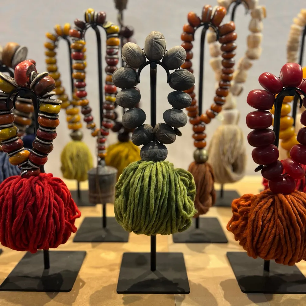 Ceramic - Prayer Bead Sculpture in Ceramic and wool - STUDIO JULIA ATLAS