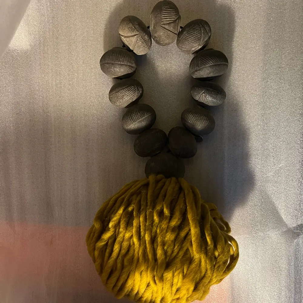 Ceramic - Prayer Bead Sculpture in Ceramic and wool - STUDIO JULIA ATLAS