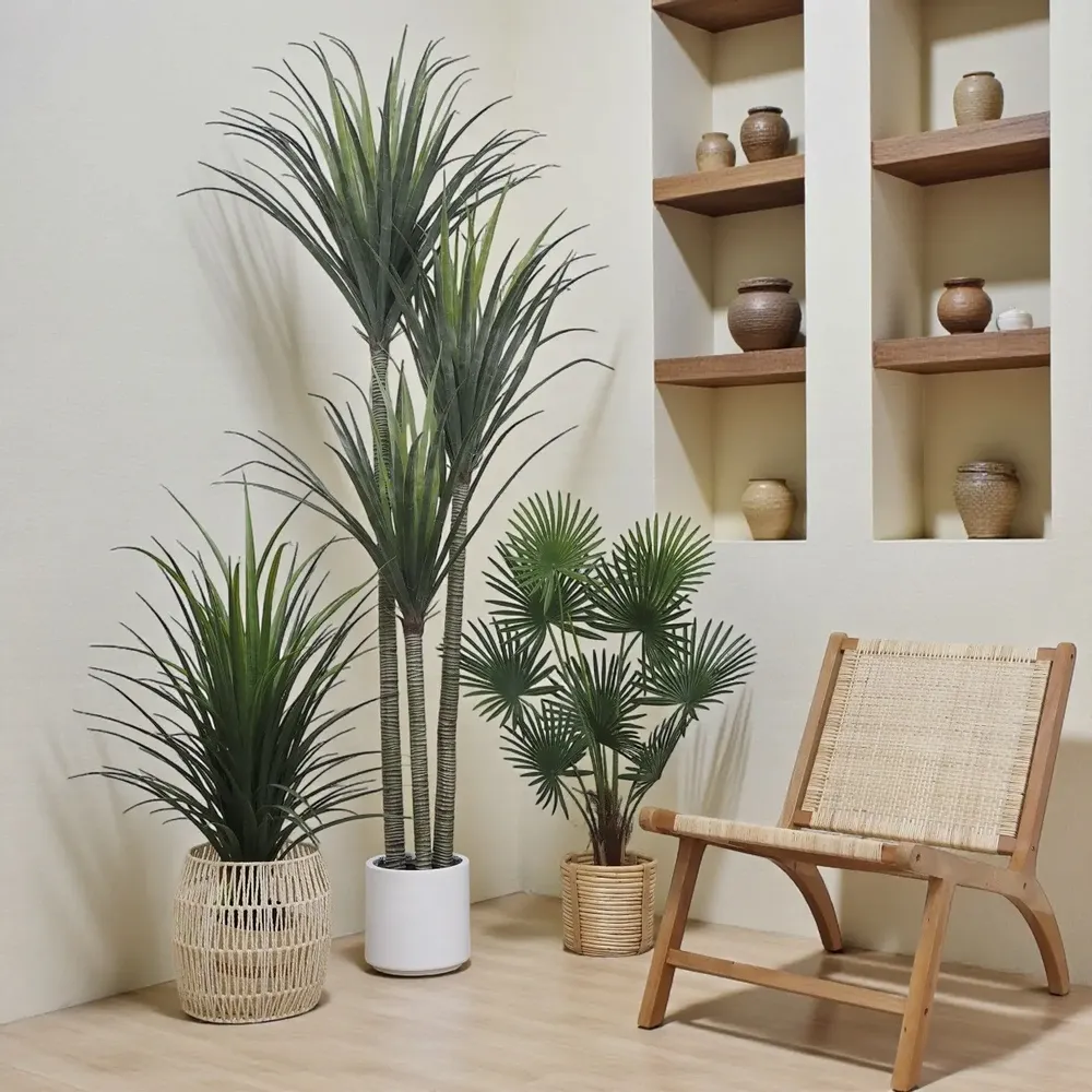 Floral decoration - Artificial Yucca in Black Pot - LIGNE DÉCO