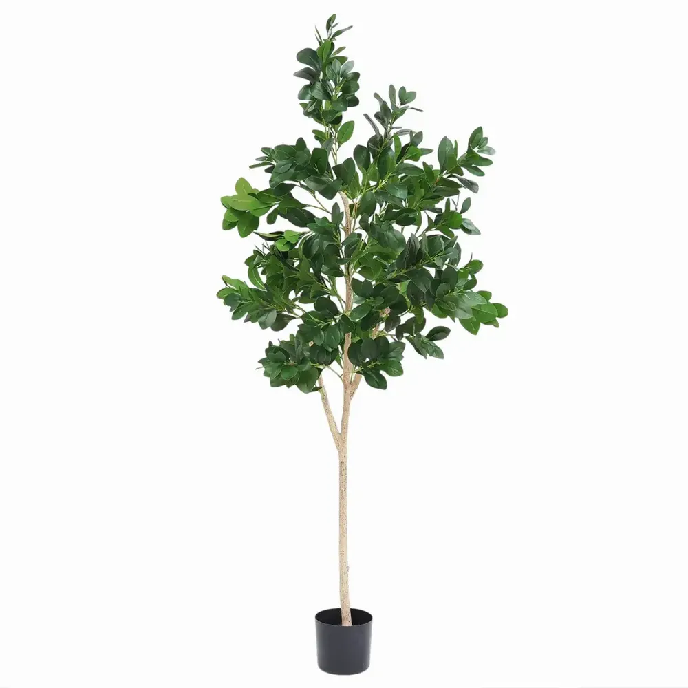 Décorations florales - Laurier artificiel 492 feuilles en pot plastique noir - LIGNE DÉCO