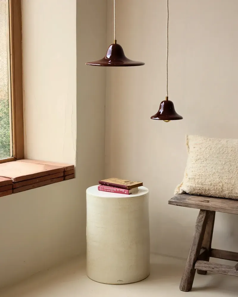 Hanging lights - GIGARO - Suspension en céramique brute - Chaux blanche - MASAME