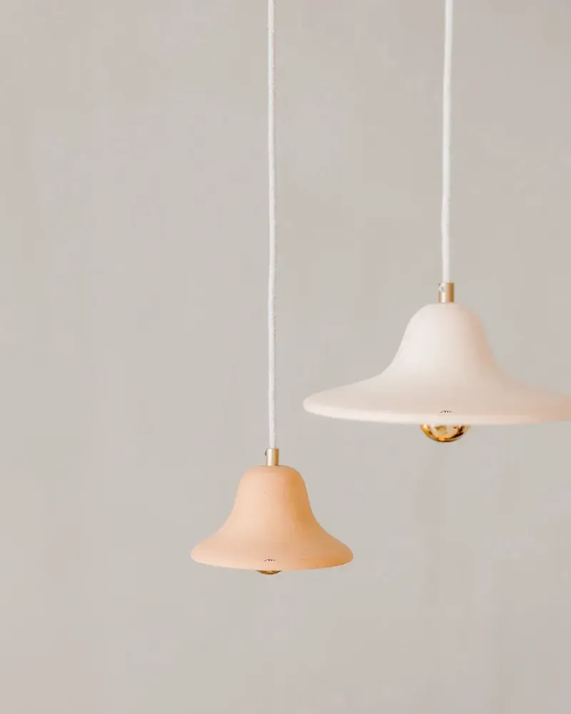 Hanging lights - GIGARO - Suspension en céramique brute - Chaux blanche - MASAME