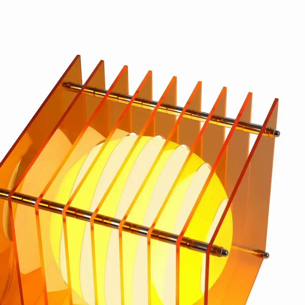 Lampes à poser - Lampe LOP petite carrée en acrylique orange - BANG