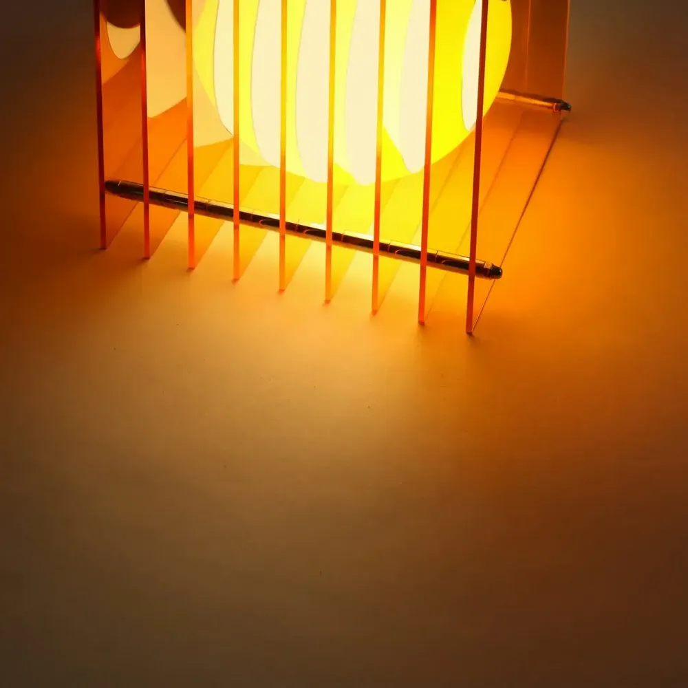 Lampes à poser - Lampe LOP petite carrée en acrylique orange - BANG