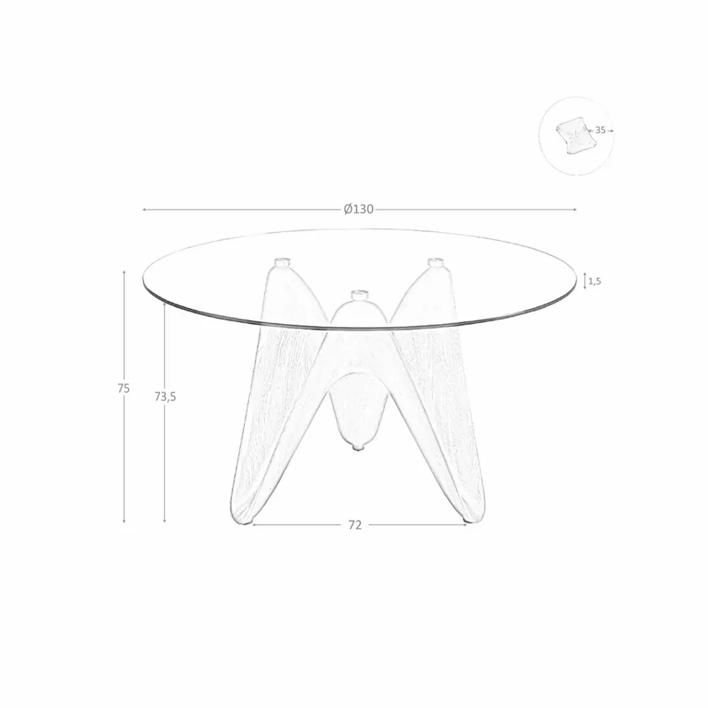 Tables Salle à Manger - Table à manger ronde verre trempé - ANGEL CERDÁ