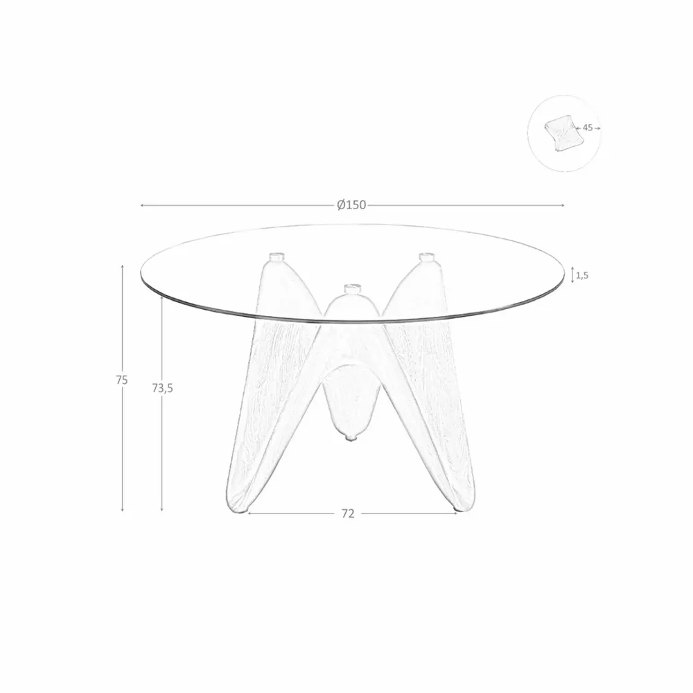 Tables Salle à Manger - Table à manger ronde verre trempé - ANGEL CERDÁ